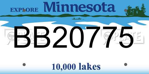 BB20775 Minnesota License Plate