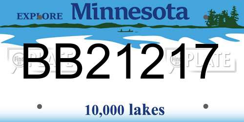 BB21217 Minnesota License Plate