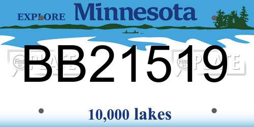 BB21519 Minnesota License Plate