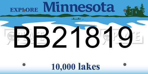 BB21819 Minnesota License Plate