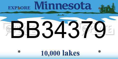 BB34379 Minnesota License Plate