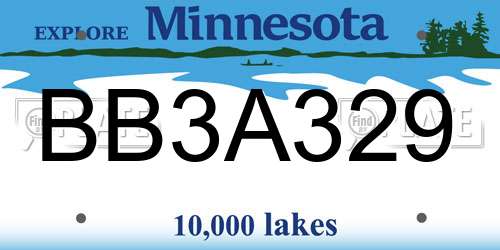 BB3A329 Minnesota License Plate