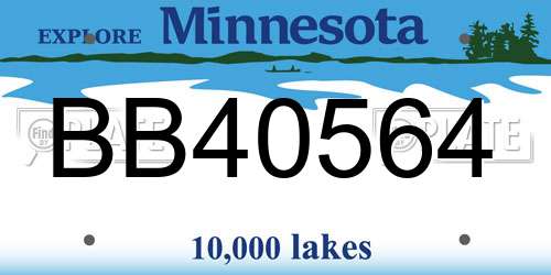 BB40564 Minnesota License Plate