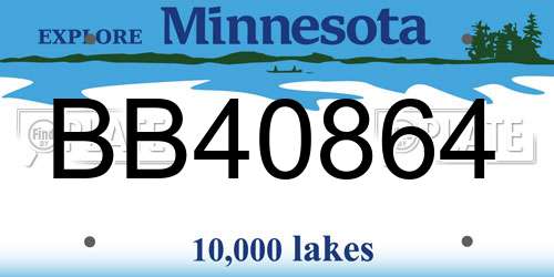 BB40864 Minnesota License Plate