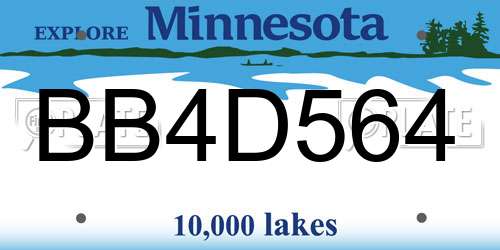 BB4D564 Minnesota License Plate