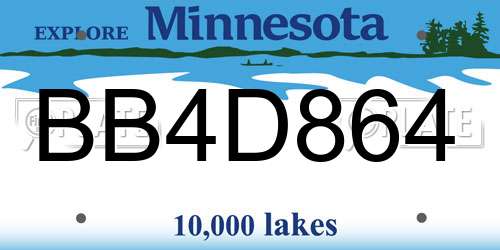 BB4D864 Minnesota License Plate