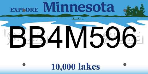BB4M596 Minnesota License Plate