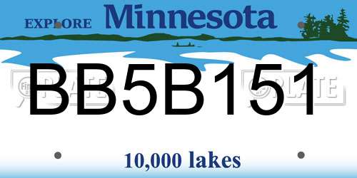 BB5B151 Minnesota License Plate