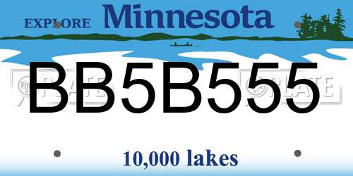 BB5B555 Minnesota License Plate