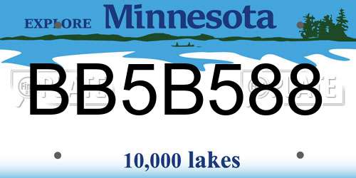 BB5B588 Minnesota License Plate