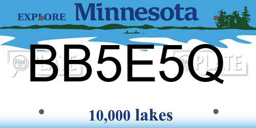 BB5E5Q Minnesota License Plate