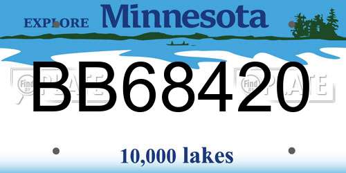 BB68420 Minnesota License Plate