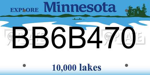 BB6B470 Minnesota License Plate