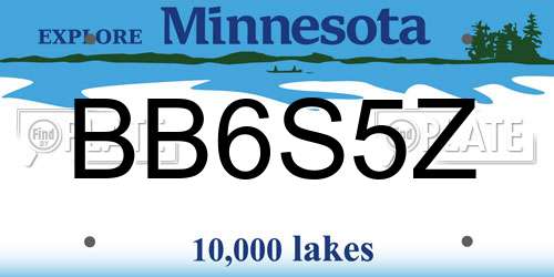 BB6S5Z Minnesota License Plate