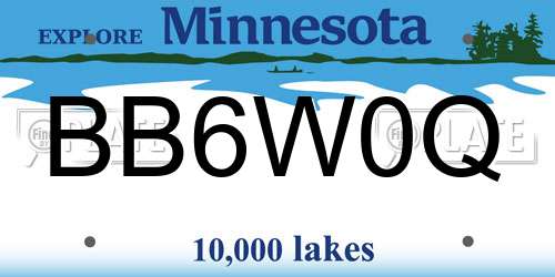 BB6W0Q Minnesota License Plate