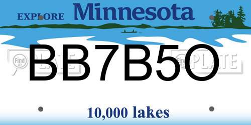 BB7B5O Minnesota License Plate