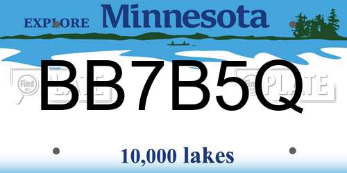 BB7B5Q Minnesota License Plate