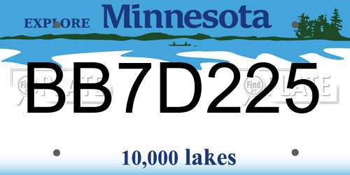 BB7D225 Minnesota License Plate