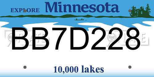 BB7D228 Minnesota License Plate