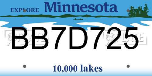 BB7D725 Minnesota License Plate