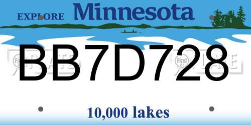 BB7D728 Minnesota License Plate
