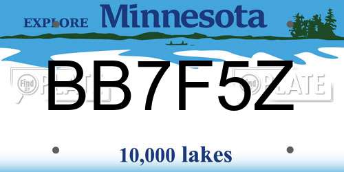 BB7F5Z Minnesota License Plate
