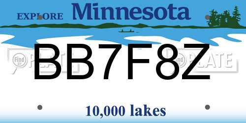 BB7F8Z Minnesota License Plate