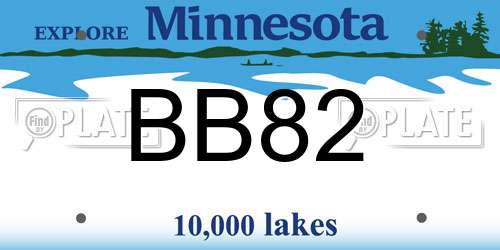 BB82 Minnesota License Plate