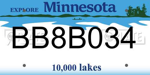 BB8B034 Minnesota License Plate