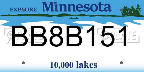 BB8B151 Minnesota License Plate