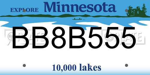 BB8B555 Minnesota License Plate
