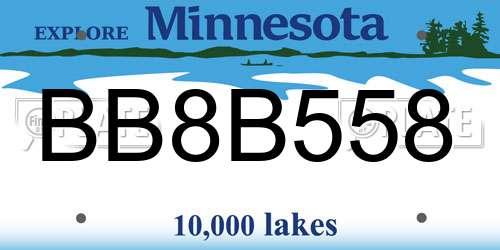 BB8B558 Minnesota License Plate