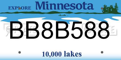 BB8B588 Minnesota License Plate