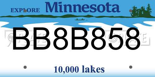 BB8B858 Minnesota License Plate