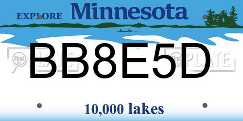 BB8E5D Minnesota License Plate