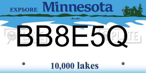 BB8E5Q Minnesota License Plate