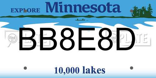 BB8E8D Minnesota License Plate