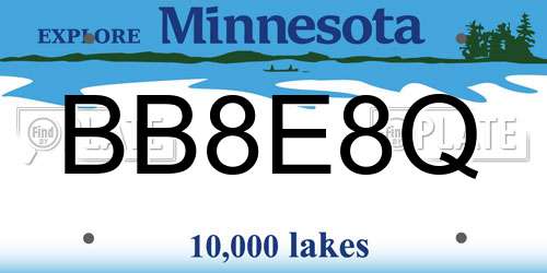 BB8E8Q Minnesota License Plate