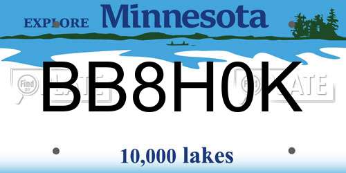 BB8H0K Minnesota License Plate