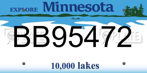 BB95472 Minnesota License Plate