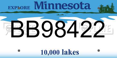 BB98422 Minnesota License Plate