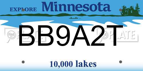 BB9A2T Minnesota License Plate