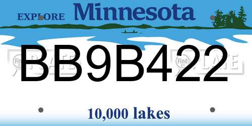 BB9B422 Minnesota License Plate