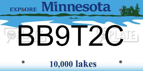 BB9T2C Minnesota License Plate