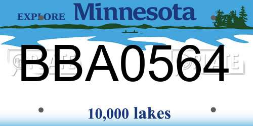 BBA0564 Minnesota License Plate