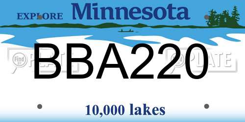 BBA220 Minnesota License Plate