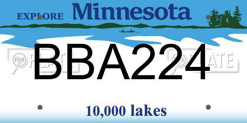 BBA224 Minnesota License Plate