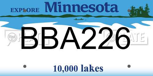 BBA226 Minnesota License Plate