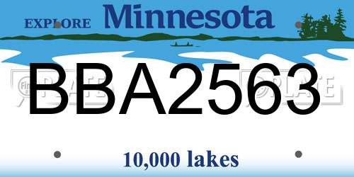 BBA2563 Minnesota License Plate