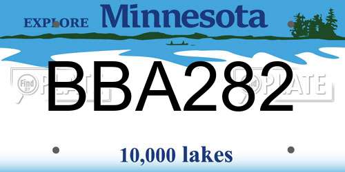 BBA282 Minnesota License Plate